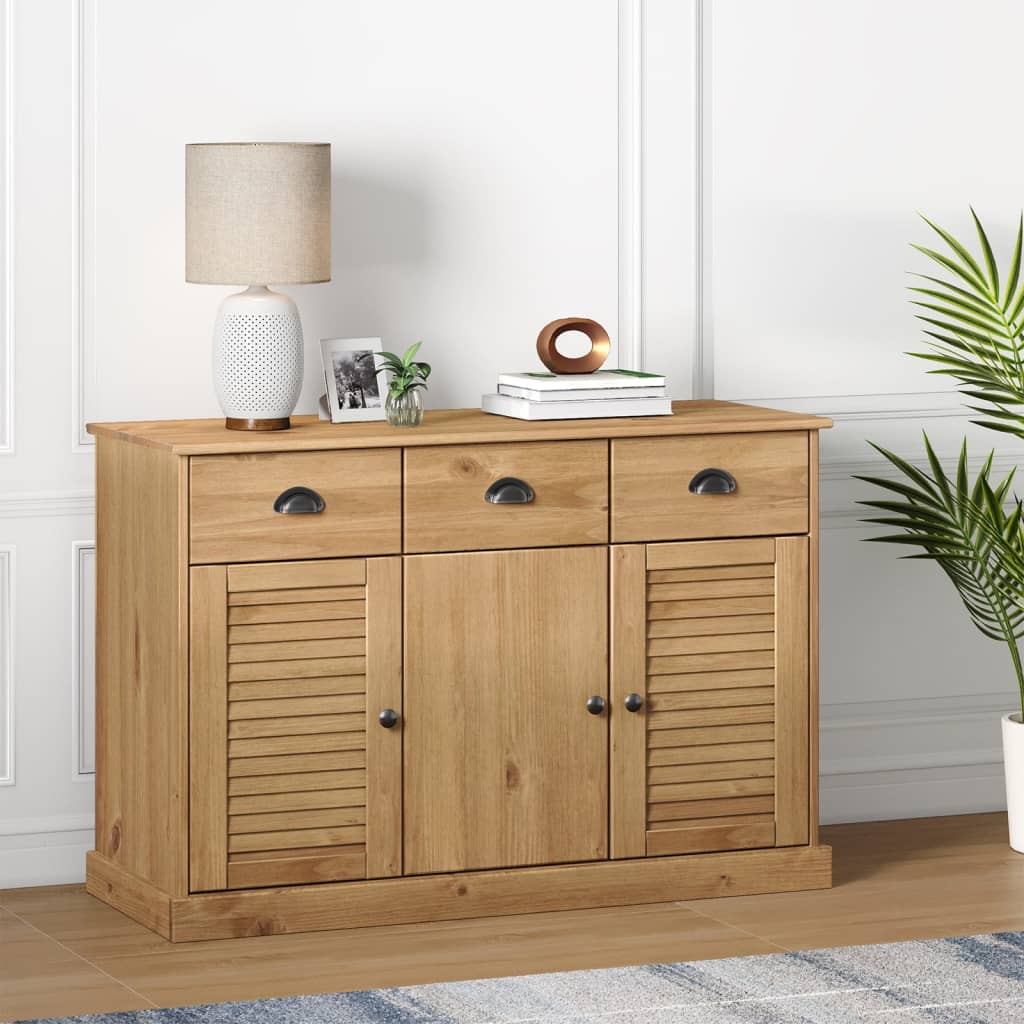 vidaXL Sideboard with Drawers VIGO 113x40x75 cm Solid Wood Pine 1