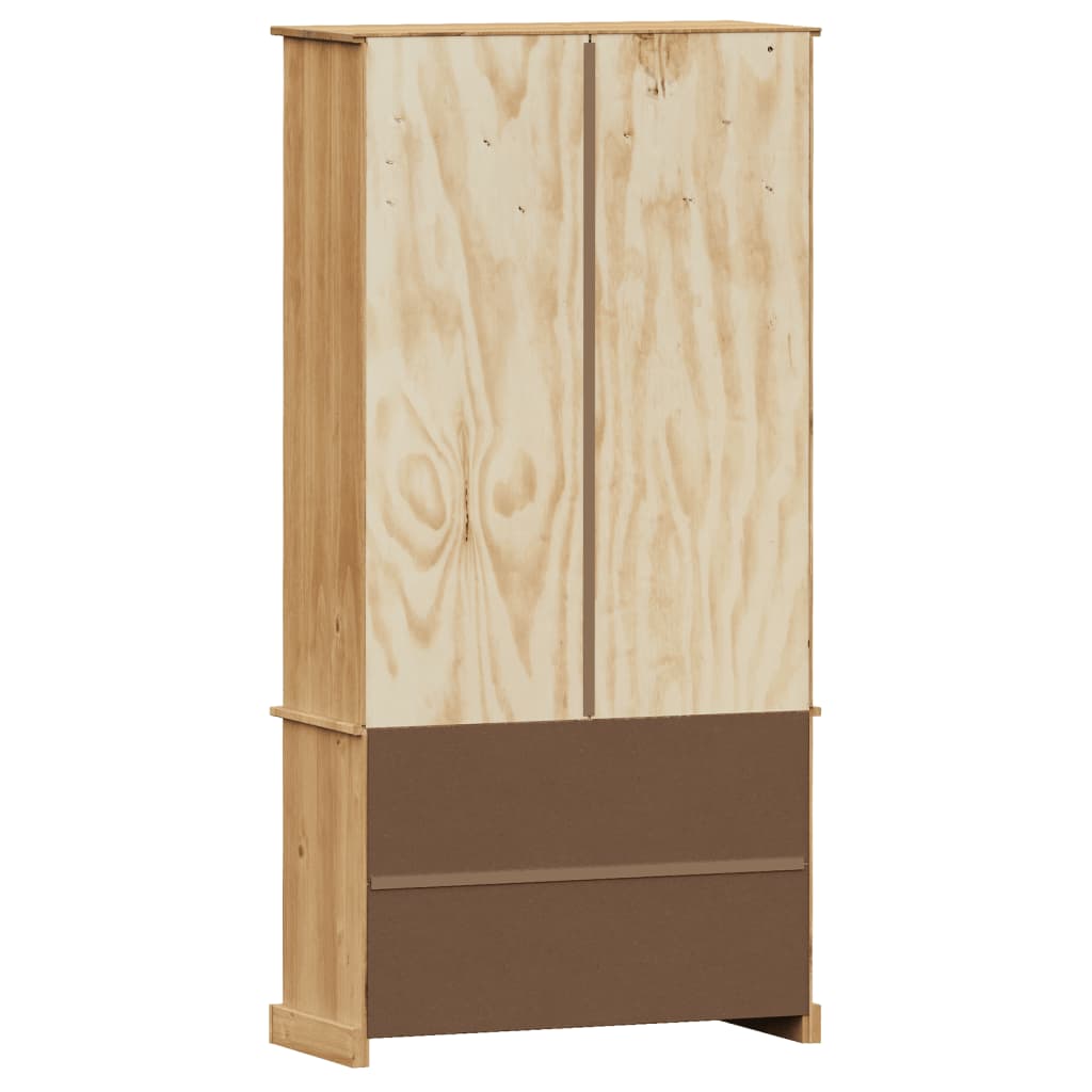 vidaXL Glass Display Cabinet "VIGO" 85x35x170 cm Solid Wood Pine 6