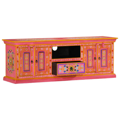 vidaXL TV Cabinet Pink 110x30x40 cm Solid Wood Mango 2