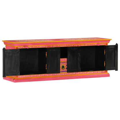 vidaXL TV Cabinet Pink 110x30x40 cm Solid Wood Mango 3