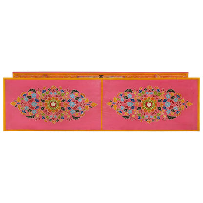 vidaXL TV Cabinet Pink 110x30x40 cm Solid Wood Mango 5