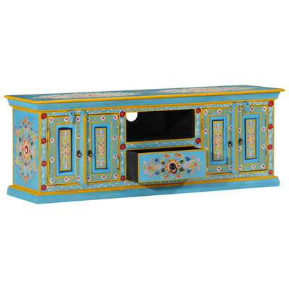 TV Cabinet 110x30x40 cm Solid Wood Mango Blue