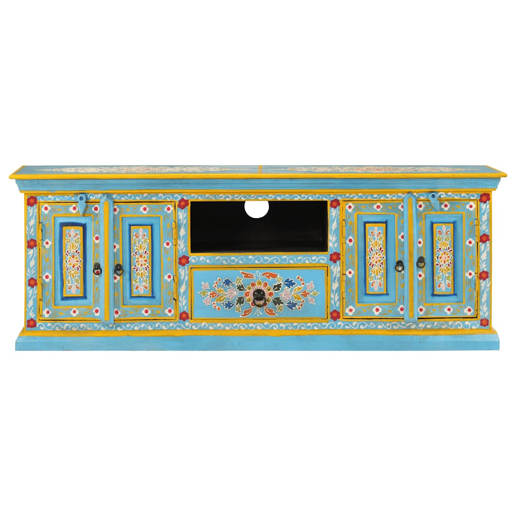 TV Cabinet 110x30x40 cm Solid Wood Mango Blue