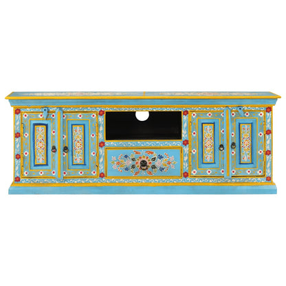 TV Cabinet 110x30x40 cm Solid Wood Mango Blue