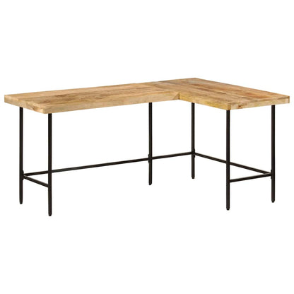 vidaXL Desk 165x110x77 cm Solid Wood Mango and Iron 1