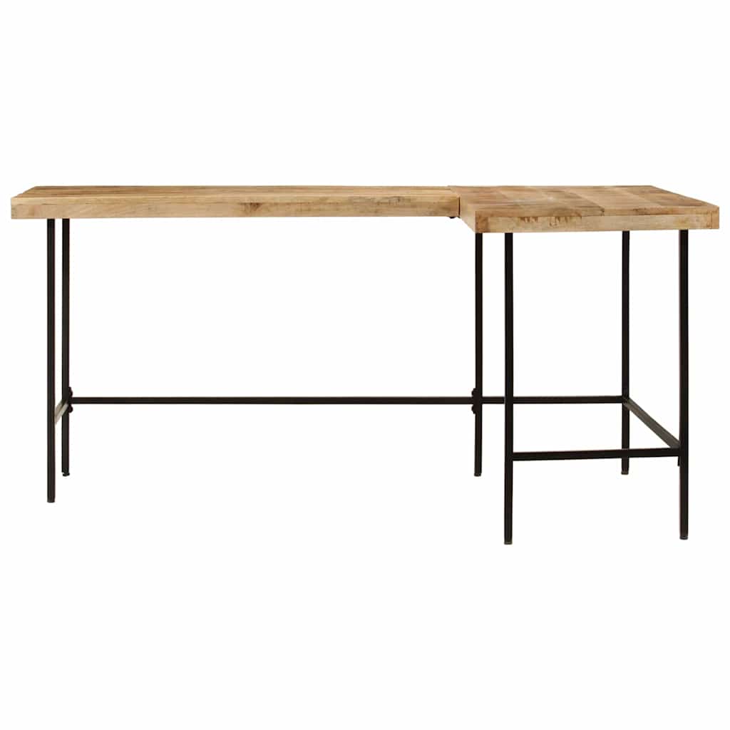 vidaXL Desk 165x110x77 cm Solid Wood Mango and Iron 3