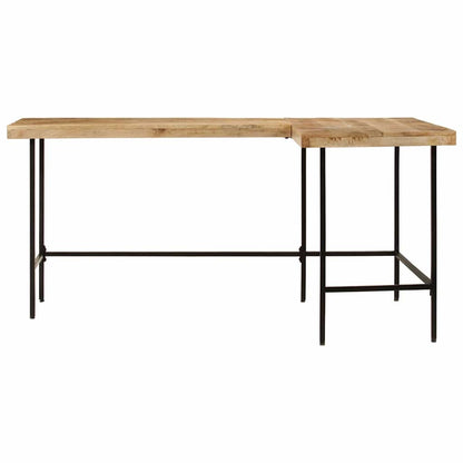 vidaXL Desk 165x110x77 cm Solid Wood Mango and Iron 3