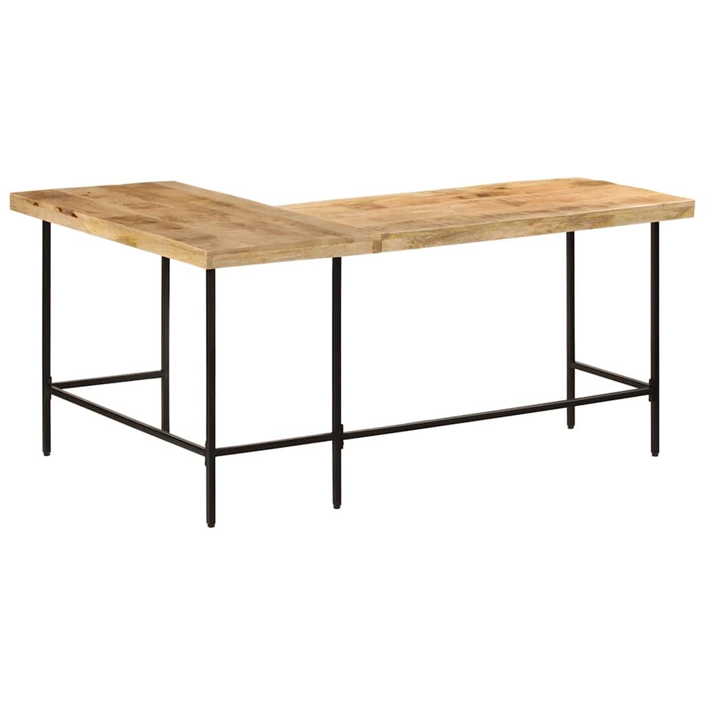 vidaXL Desk 165x110x77 cm Solid Wood Mango and Iron 5