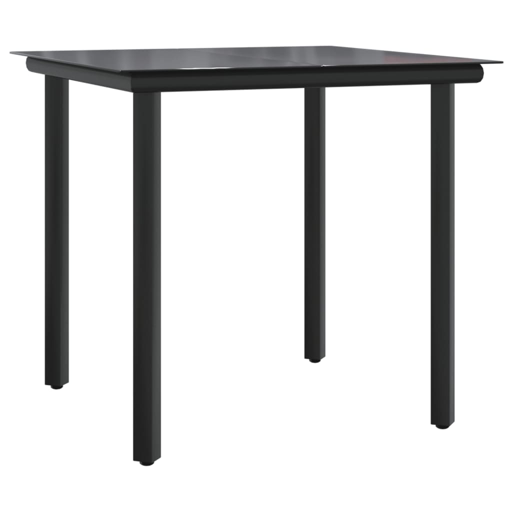 vidaXL 5 Piece Garden Dining Set Black Textilene and Steel 6
