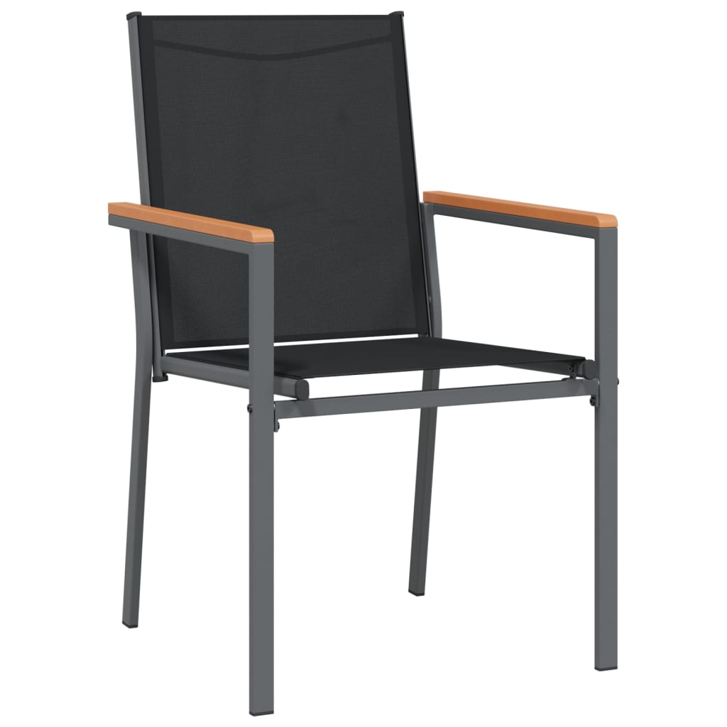 vidaXL Garden Chairs 6 pcs Black 55x61,5x90 cm Textilene and Steel 3