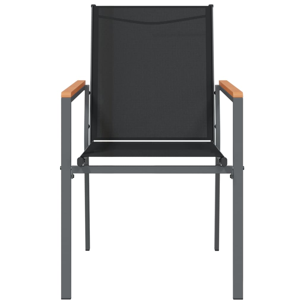 vidaXL Garden Chairs 6 pcs Black 55x61,5x90 cm Textilene and Steel 4