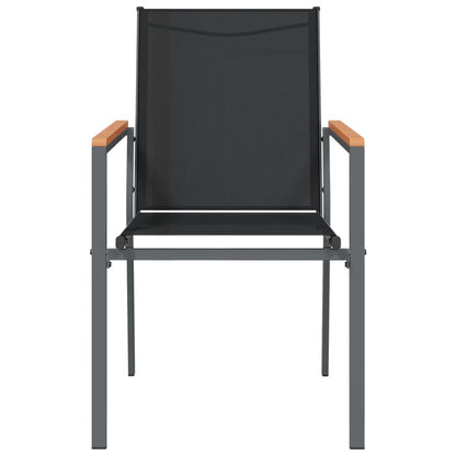 vidaXL Garden Chairs 6 pcs Black 55x61,5x90 cm Textilene and Steel 4