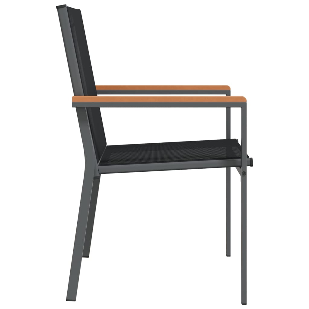 vidaXL Garden Chairs 6 pcs Black 55x61,5x90 cm Textilene and Steel 5
