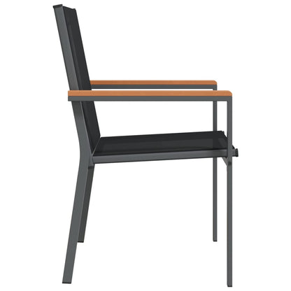 vidaXL Garden Chairs 6 pcs Black 55x61,5x90 cm Textilene and Steel 5