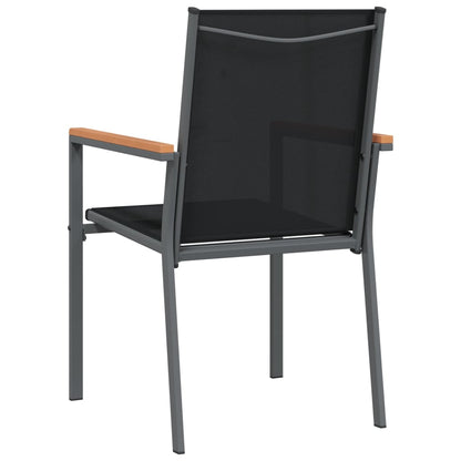 vidaXL Garden Chairs 6 pcs Black 55x61,5x90 cm Textilene and Steel 6