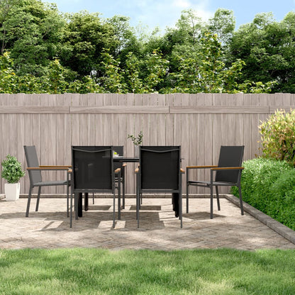 vidaXL Garden Chairs 6 pcs Black 55x61,5x90 cm Textilene and Steel 1