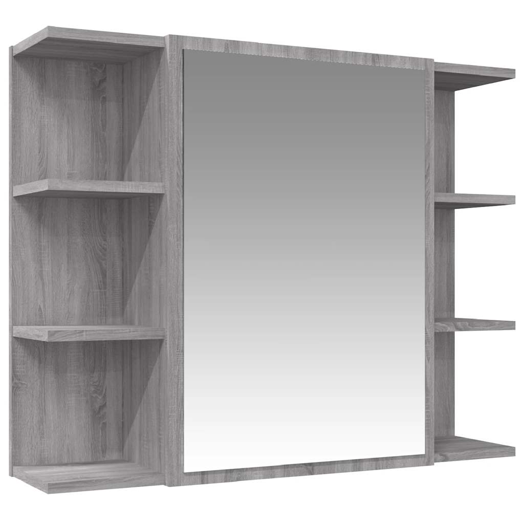 vidaXL 3 Piece Bathroom Cabinet Set Grey Sonoma Engineered Wood 5