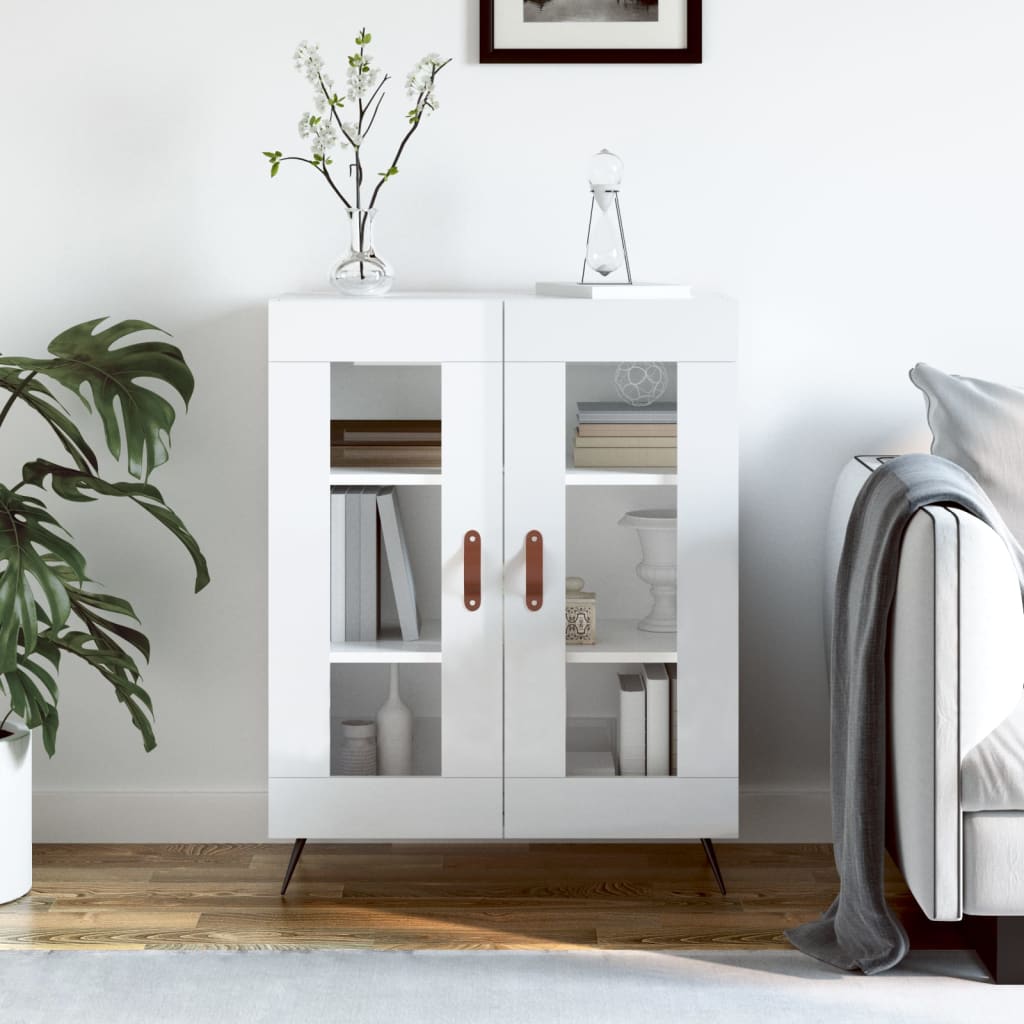 Sideboard 69,5x34x90 cm Engineered Wood High gloss white