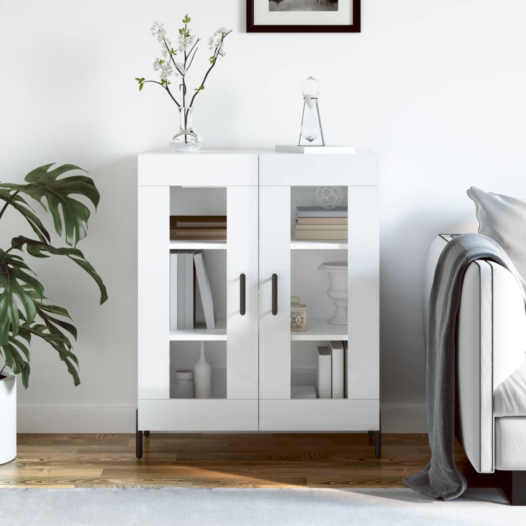Sideboard 69,5x34x90 cm Engineered Wood High gloss white