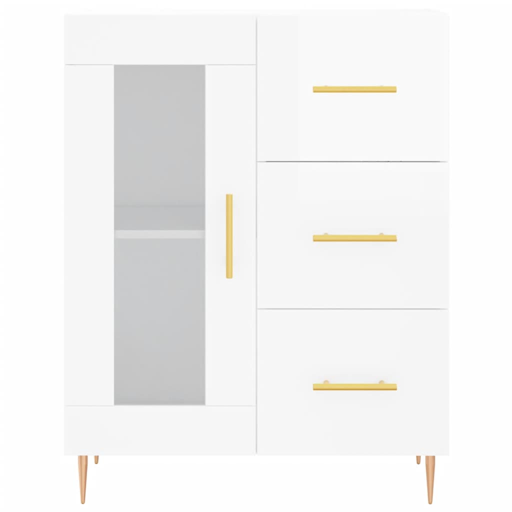 Sideboard 69,5x34x90 cm Engineered Wood High gloss white
