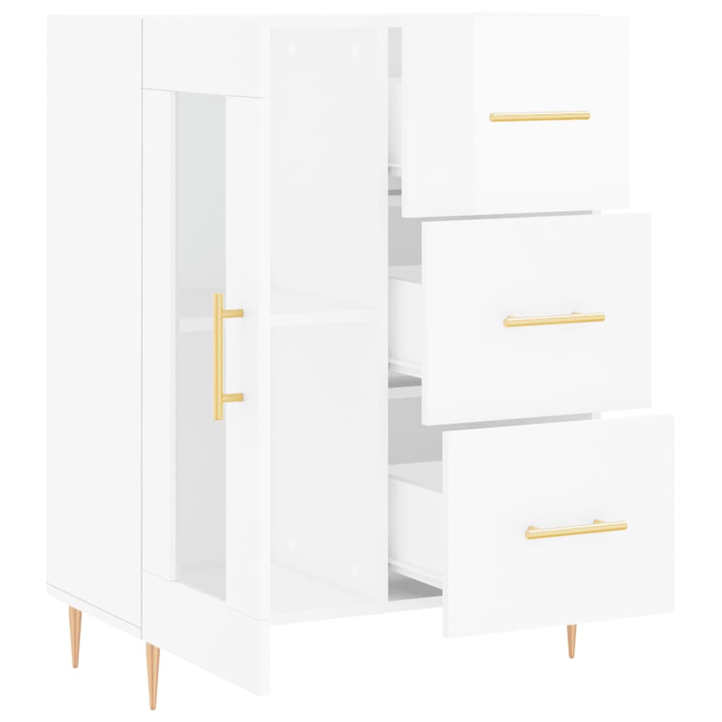 Sideboard 69,5x34x90 cm Engineered Wood High gloss white