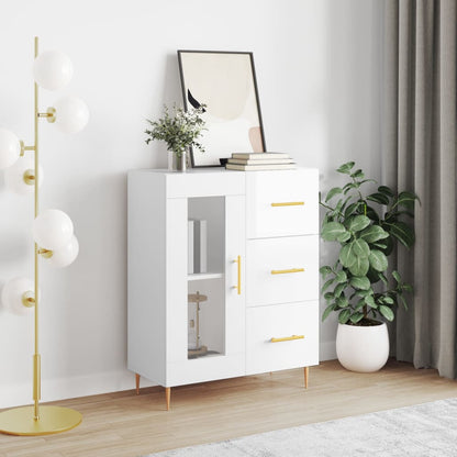 Sideboard 69,5x34x90 cm Engineered Wood High gloss white