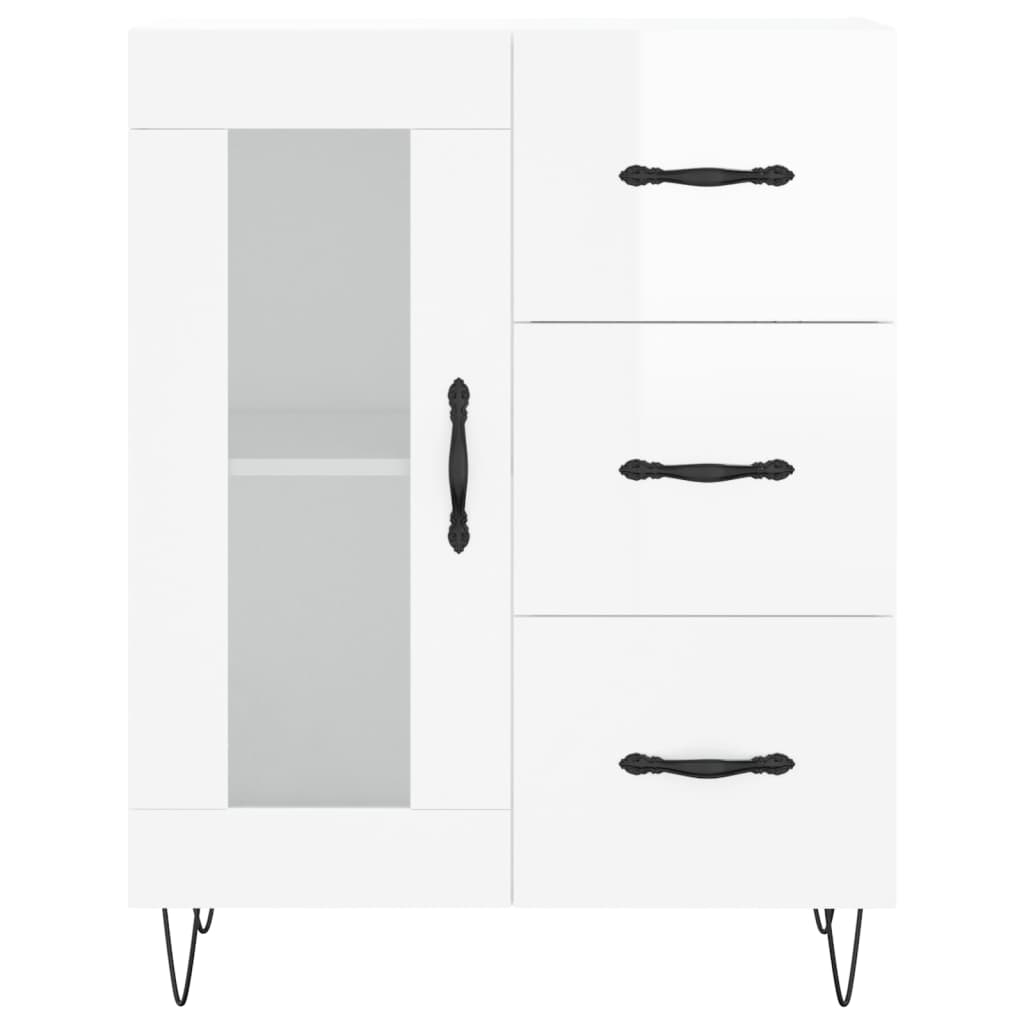 Sideboard 69,5x34x90 cm Engineered Wood High gloss white