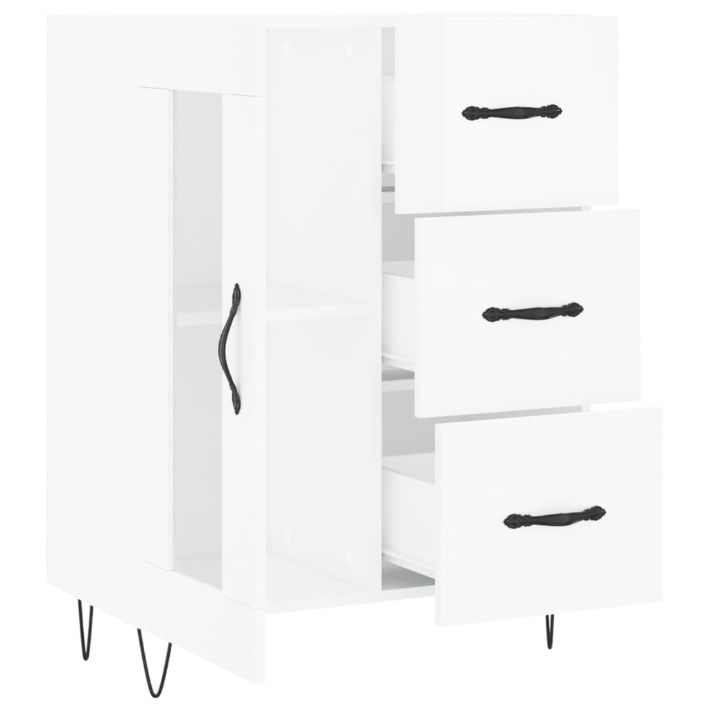 Sideboard 69,5x34x90 cm Engineered Wood High gloss white