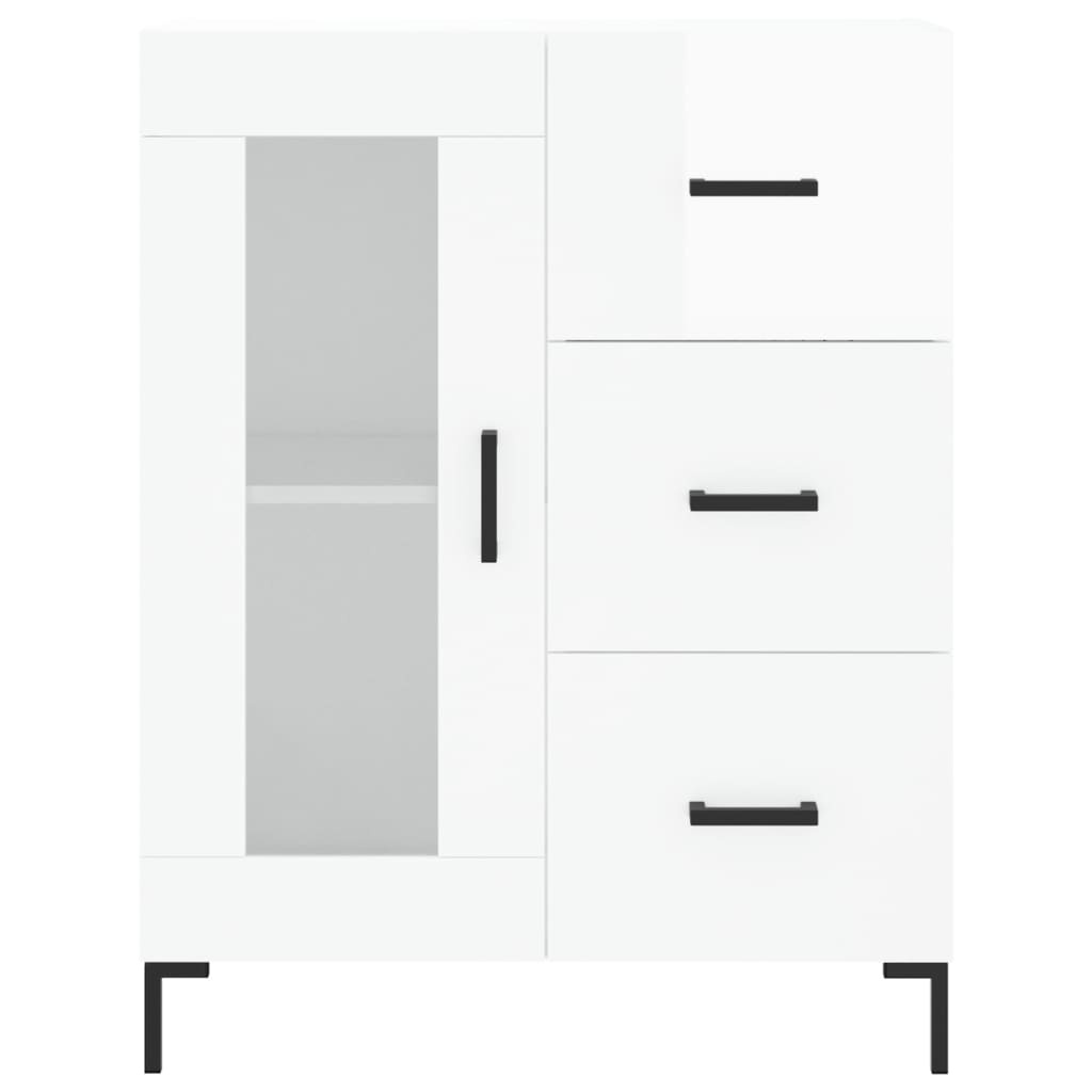 Sideboard 69,5x34x90 cm Engineered Wood High gloss white