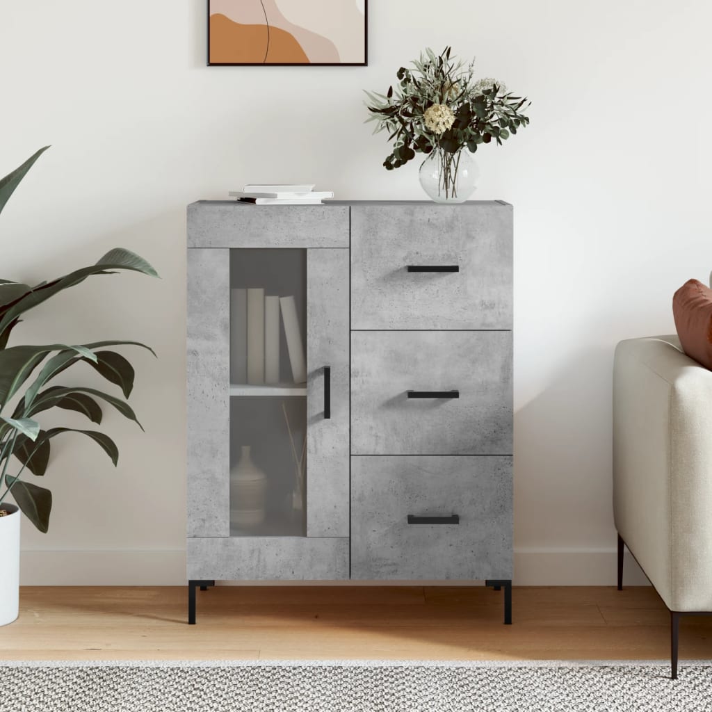 Sideboard 69,5x34x90 cm Engineered Wood Concrete grey