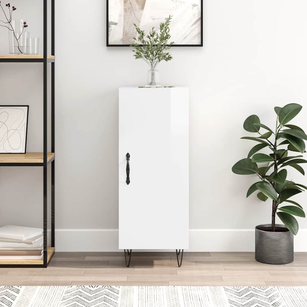 Sideboard 34,5x34x90 cm Engineered Wood High gloss white