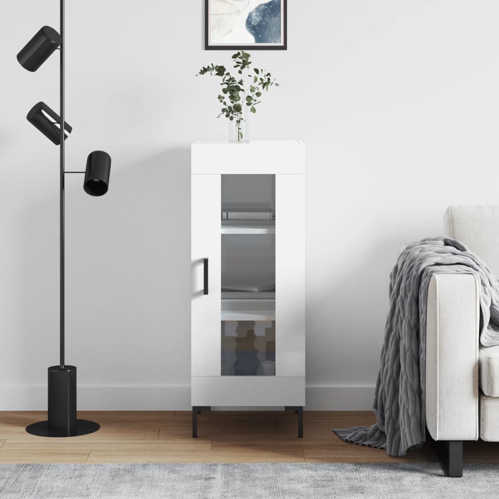 Sideboard 34,5x34x90 cm Engineered Wood High gloss white