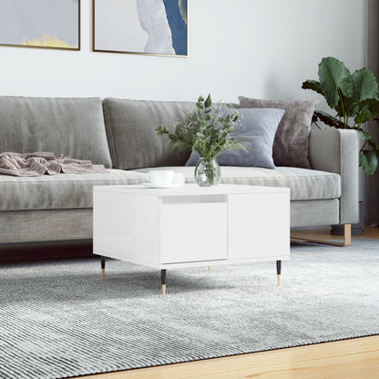 Coffee Table 55x55x36,5 cm Engineered Wood High gloss white