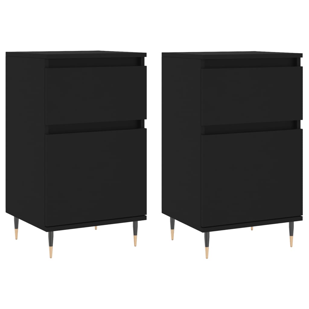 Sideboards 40x35x70 cm Engineered Wood Black 2