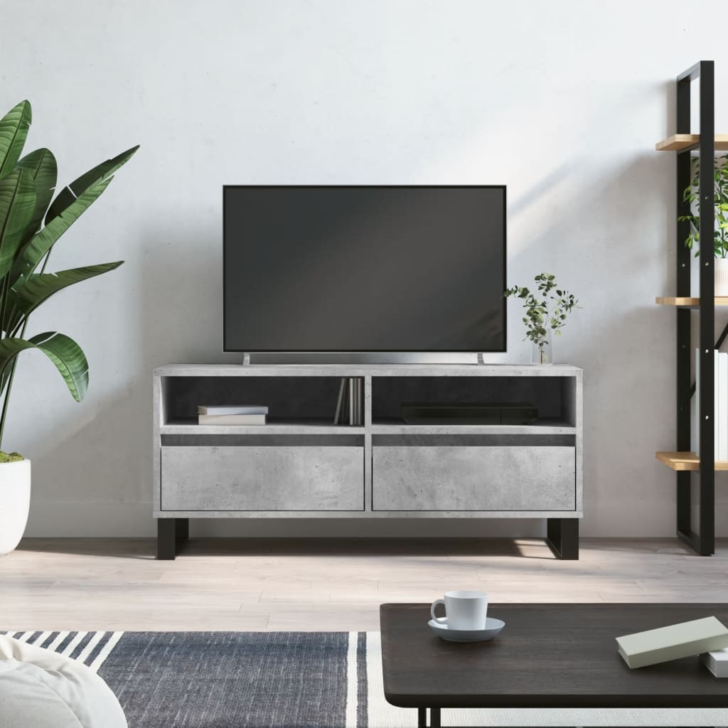 TV Cabinet 100x34,5x44,5 cm Engineered Wood Concrete grey