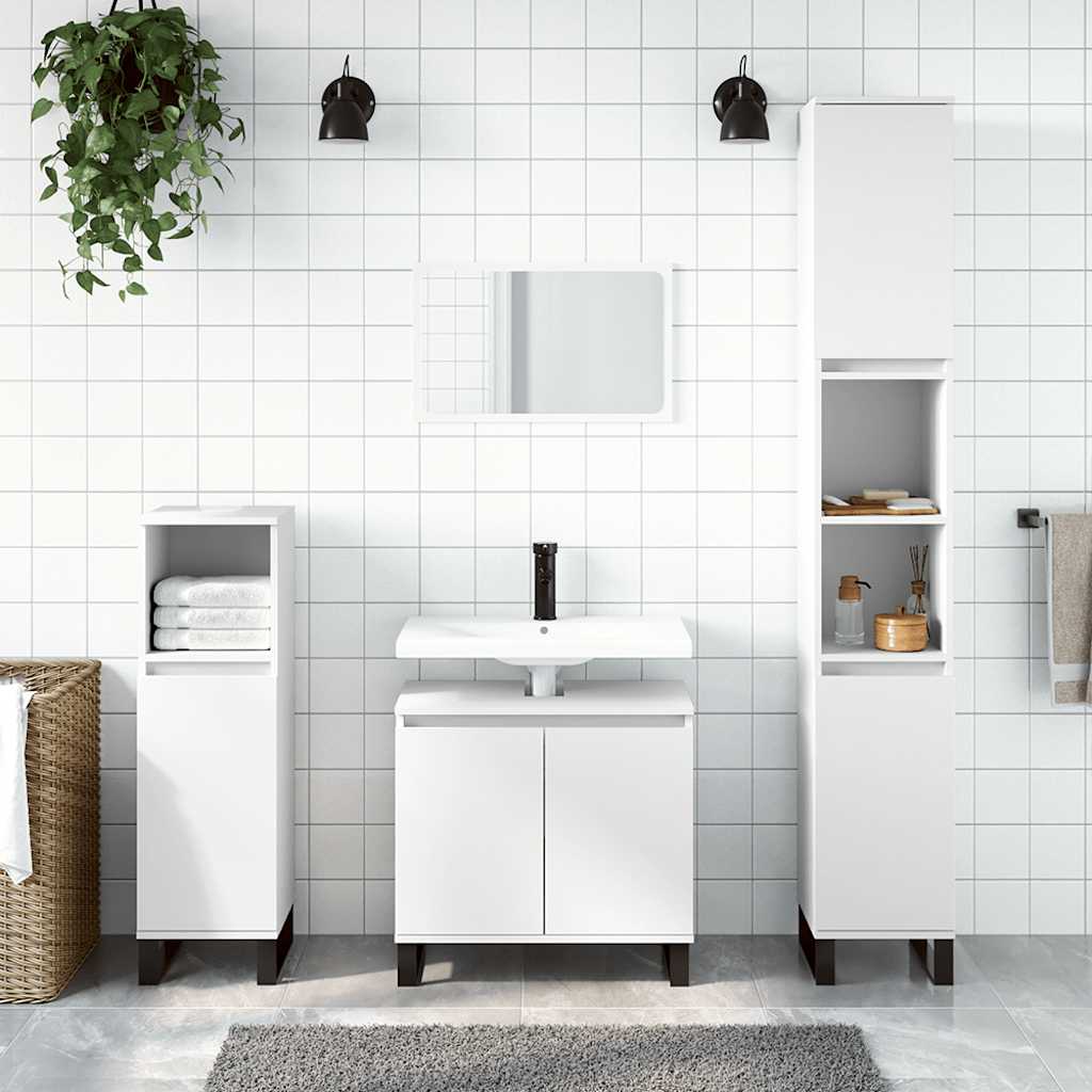 Bathroom Cabinet 58x33x60 cm Engineered Wood White