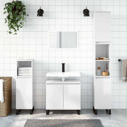 Bathroom Cabinet 58x33x60 cm Engineered Wood High gloss white