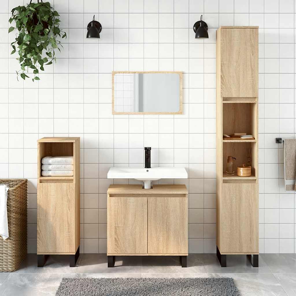Bathroom Cabinet 58x33x60 cm Engineered Wood Sonoma oak