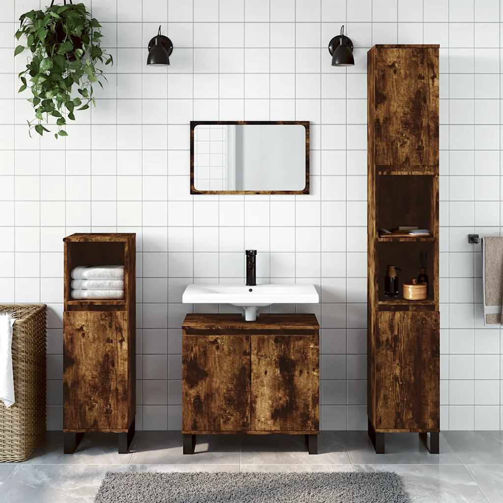 Bathroom Cabinet 58x33x60 cm Engineered Wood Smoked oak