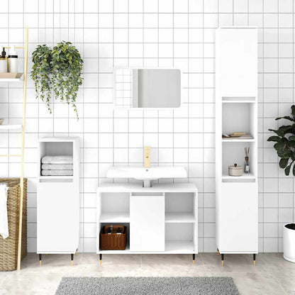 Bathroom Cabinet 80x33x60 cm Engineered Wood White