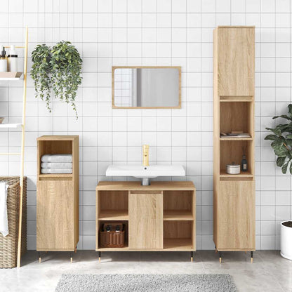 Bathroom Cabinet 80x33x60 cm Engineered Wood Sonoma oak