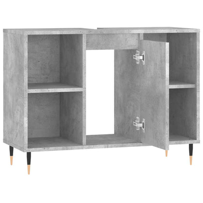 Bathroom Cabinet 80x33x60 cm Engineered Wood Concrete grey