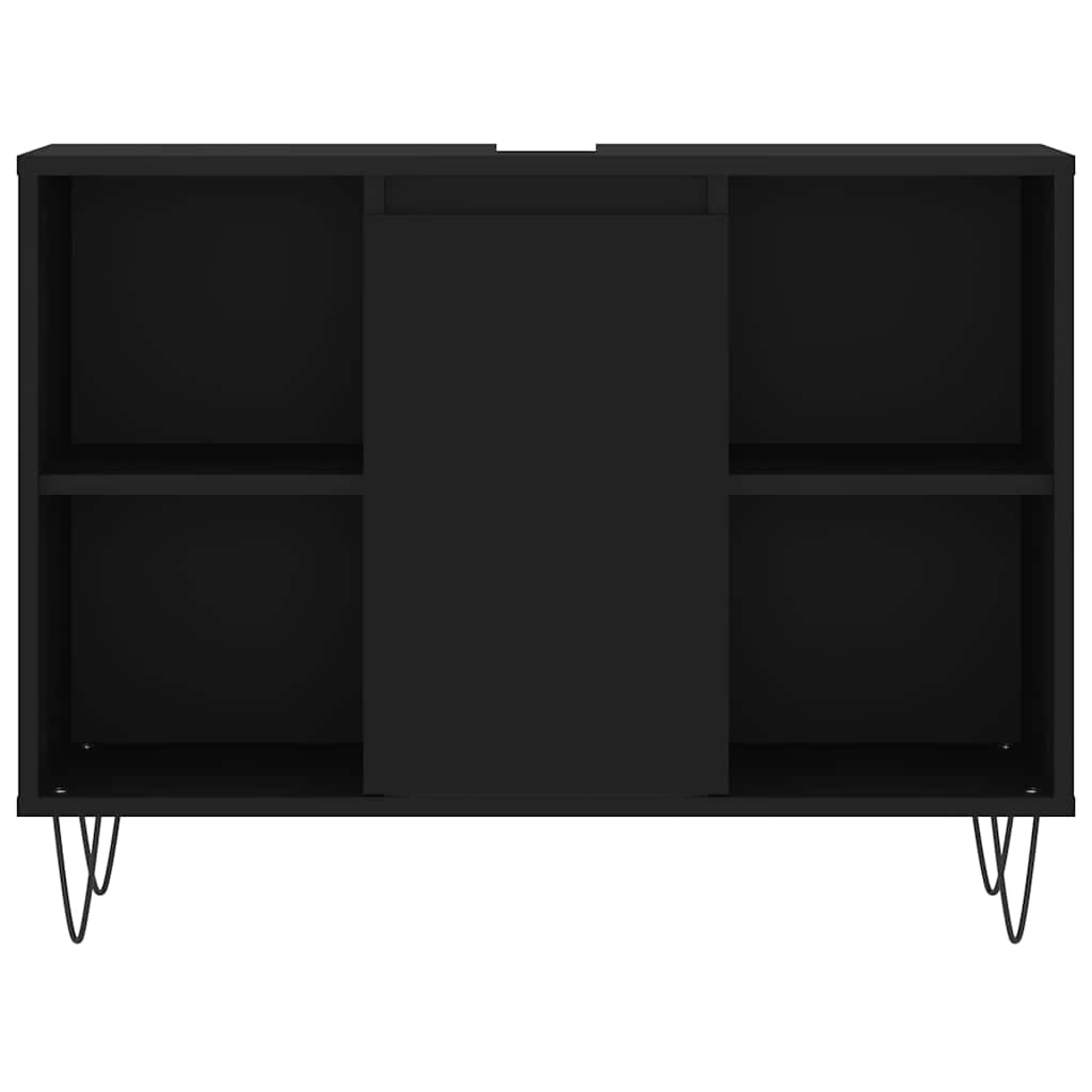 Bathroom Cabinet 80x33x60 cm Engineered Wood Black