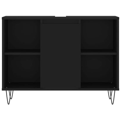 Bathroom Cabinet 80x33x60 cm Engineered Wood Black