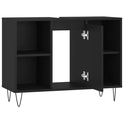Bathroom Cabinet 80x33x60 cm Engineered Wood Black