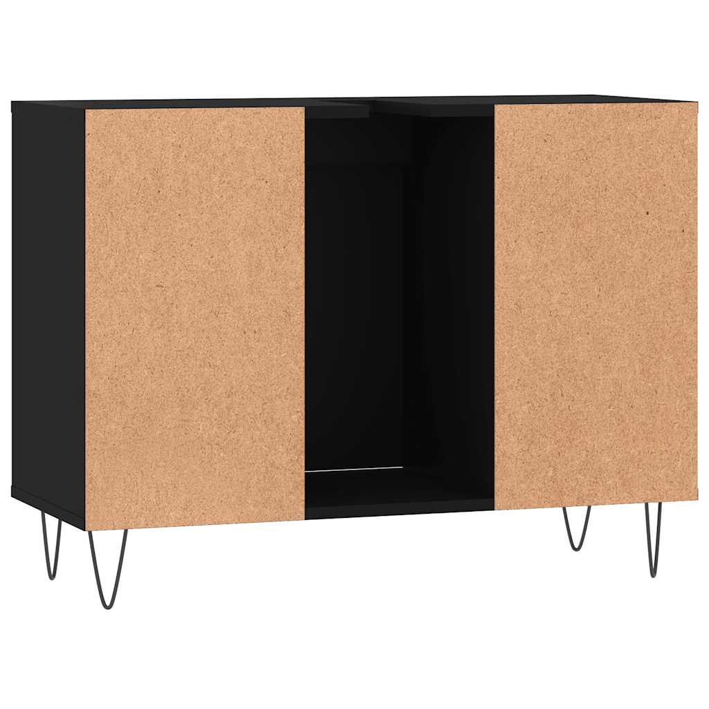Bathroom Cabinet 80x33x60 cm Engineered Wood Black