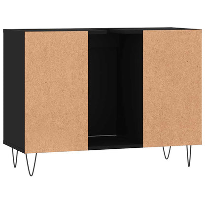 Bathroom Cabinet 80x33x60 cm Engineered Wood Black
