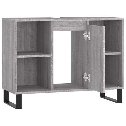 Bathroom Cabinet 80x33x60 cm Engineered Wood Grey sonoma