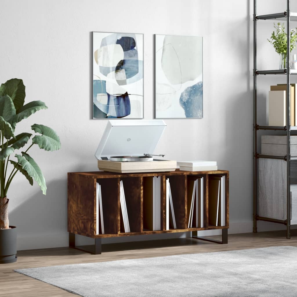 Record Cabinet 100x38x48 cm Engineered Wood Smoked oak