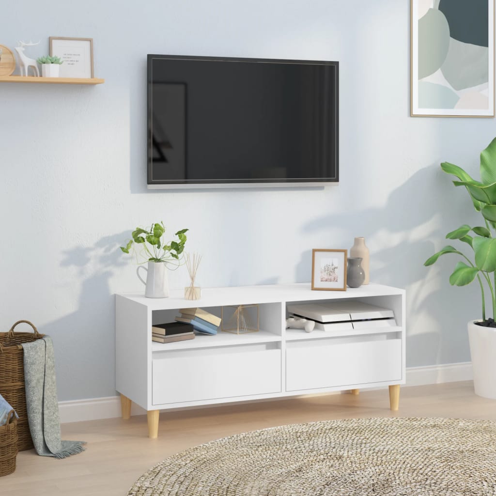 TV Cabinet 150x30x44,5 cm Engineered Wood White 100 cm